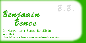 benjamin bencs business card