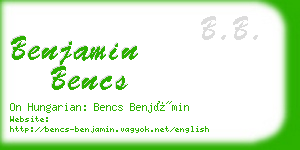 benjamin bencs business card